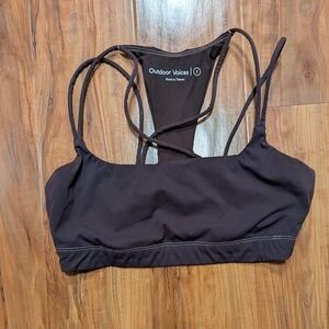 Outdoor Voices Strappy Racerback Sports Bra‎ Chocolate Brown Women's Small